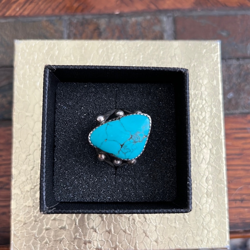 Turquoise Ring - signed “F. Martinez”